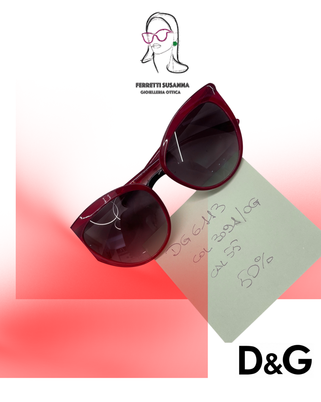OCCHIALE DOLCE E GABBANA 6113 CAL 55 ROSSO
